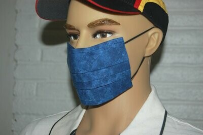 3 Layer Handcrafted - Environmentally friendly Reusable 100% Cotton Face Mask "BLUE mix"