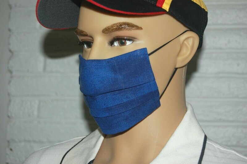 3 Layer Handcrafted - Environmentally friendly Reusable 100% Cotton Face Mask  "JEANS Blue"