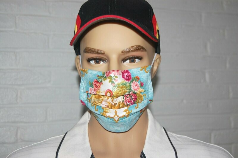 3 Layer Handcrafted - Environmentally friendly Reusable 100% Cotton Face Mask  "19th CENTURY"