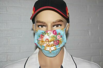 3 Layer Handcrafted - Environmentally friendly Reusable 100% Cotton Face Mask "19th CENTURY"