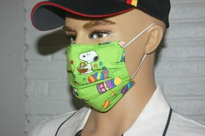 3 Layer Handcrafted - Environmentally friendly Reusable 100% Cotton Face Mask "PEANUTS"
