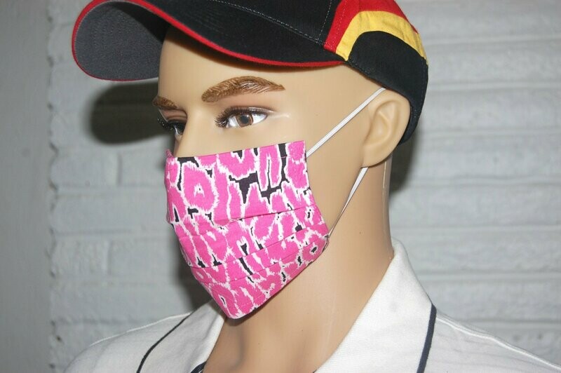 3 Layer Handcrafted - Environmentally friendly Reusable 100% Cotton Face Mask  "PINKY"