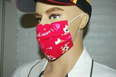 3 Layer Handcrafted - Environmentally friendly Reusable 100% Cotton Face Mask I meow you "CAT"