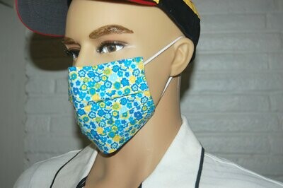 3 Layer Handcrafted - Environmentally friendly Reusable 100% Cotton Face Mask "FLOWER POWER"