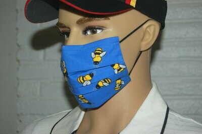 3 Layer Handcrafted - Environmentally friendly Reusable 100% Cotton Face Mask "BEES"