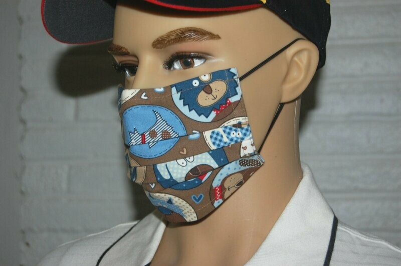 3 Layer Handcrafted - Environmentally friendly Reusable 100% Cotton Face Mask "PAWS"