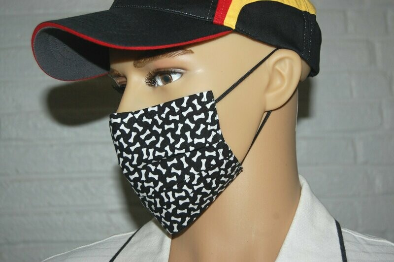 3 Layer Handcrafted - Environmentally friendly Reusable 100% Cotton Face Mask "BONES"