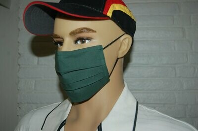 3 Layer Handcrafted - Environmentally friendly Reusable 100% Cotton Face Mask dark "GREEN"