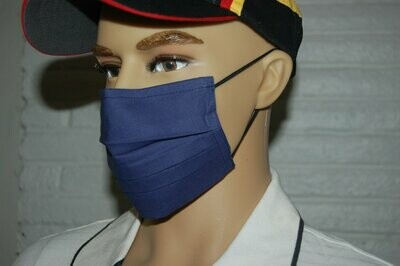 3 Layer Handcrafted - Environmentally friendly Reusable 100% Cotton Face Mask dark "BLUE"