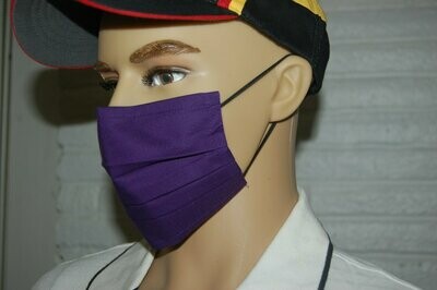 3 Layer Handcrafted - Environmentally friendly Reusable 100% Cotton Face Mask dark "PURPLE"