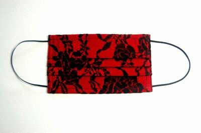 Luxurious Face Mask 3 Layer Handcrafted - Environmentally friendly Reusable 100% Cotton red with 