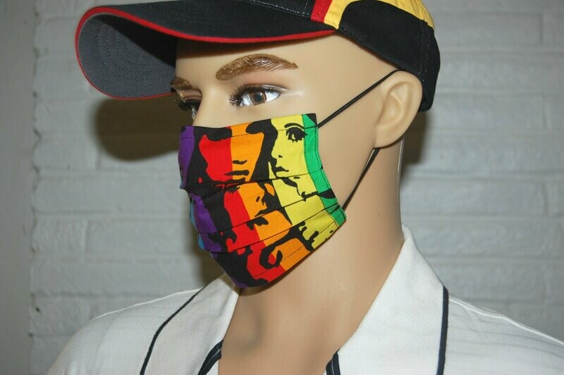 3 Layer Handcrafted - Environmentally friendly Reusable 100% Cotton Face Mask  "Caribbean"