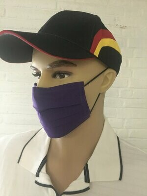 3 Layer Handcrafted - Environmentally friendly Reusable 100% Cotton Face Mask "PURPLE"