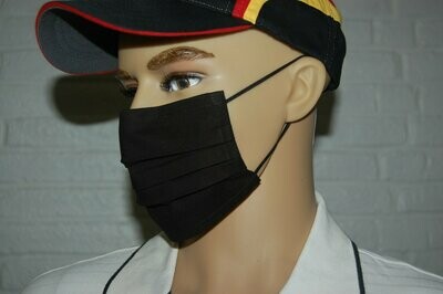 3 Layer Handcrafted - Environmentally friendly Reusable 100% Cotton Face Mask "BLACK"