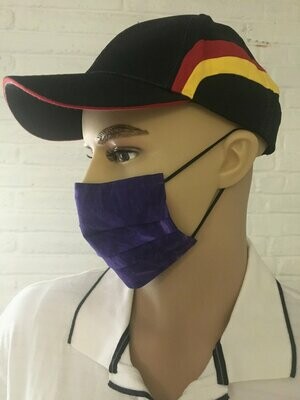 3 Layer Handcrafted - Environmentally friendly Reusable 100% Cotton Face Mask ​"Purple shine"