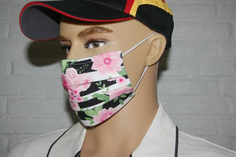 3 Layer Handcrafted - Environmentally friendly Reusable 100% Cotton Face Mask ​"ROSES"