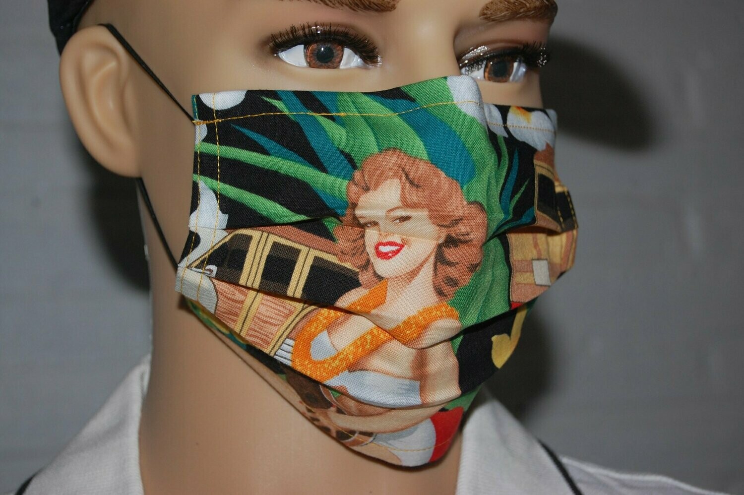 3 Layer Handcrafted - Environmentally friendly Reusable 100% Cotton Face Mask "Hawaii"