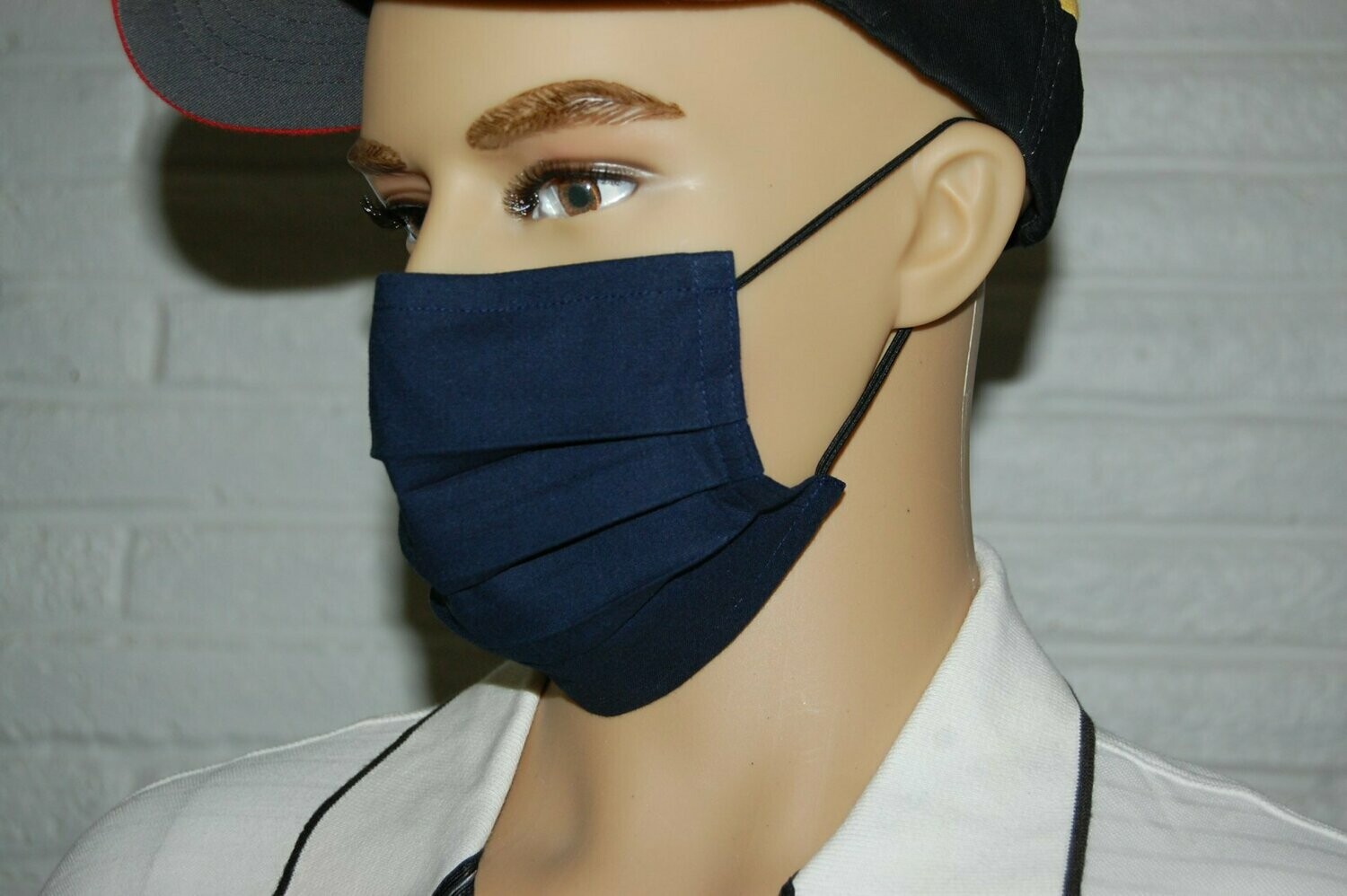 3 Layer Handcrafted - Environmentally friendly Reusable 100% Cotton Face Mask very dark "BLUE"