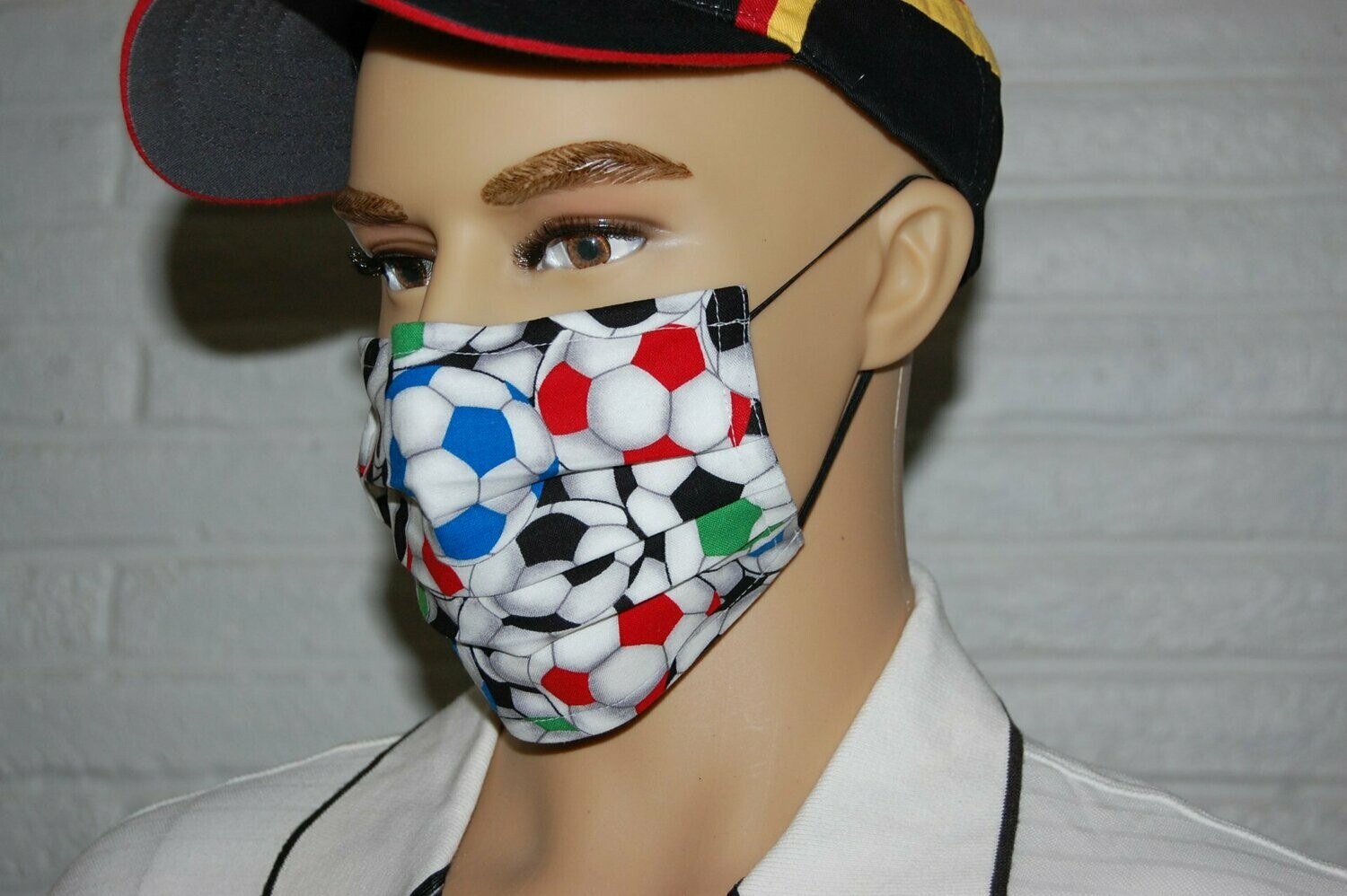 3 Layer Handcrafted - Environmentally friendly Reusable 100% Cotton Face Mask "SOCCER"