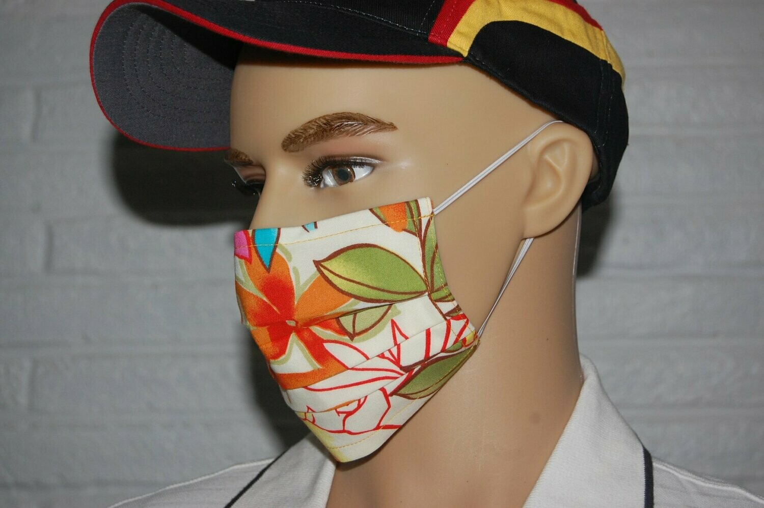 3 Layer Handcrafted - Environmentally friendly Reusable 100% Cotton Face Mask "tropical GARDEN"