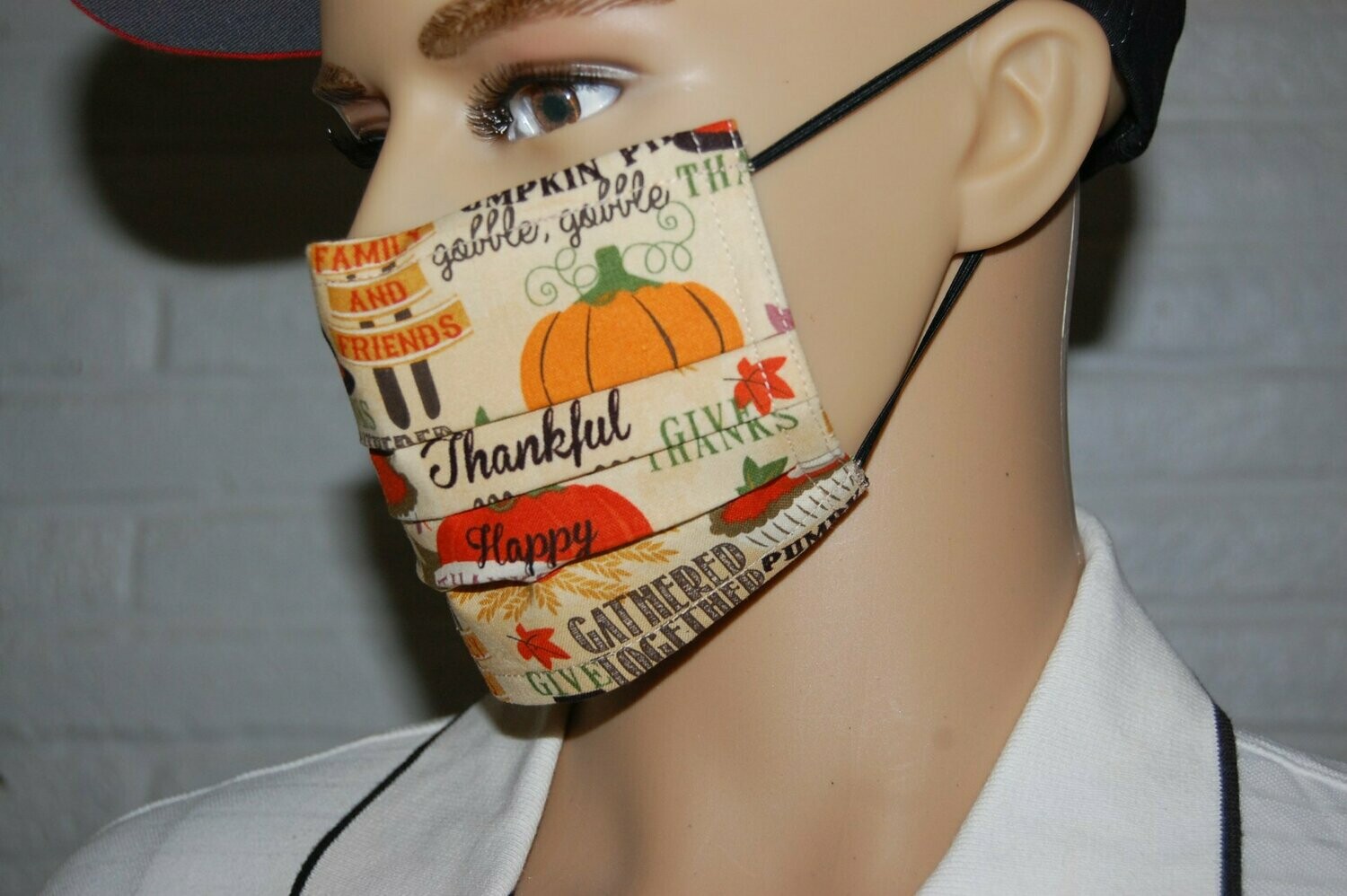 3 Layer Handcrafted - Environmentally friendly Reusable 100% Cotton Face Mask "PUMPKIN"