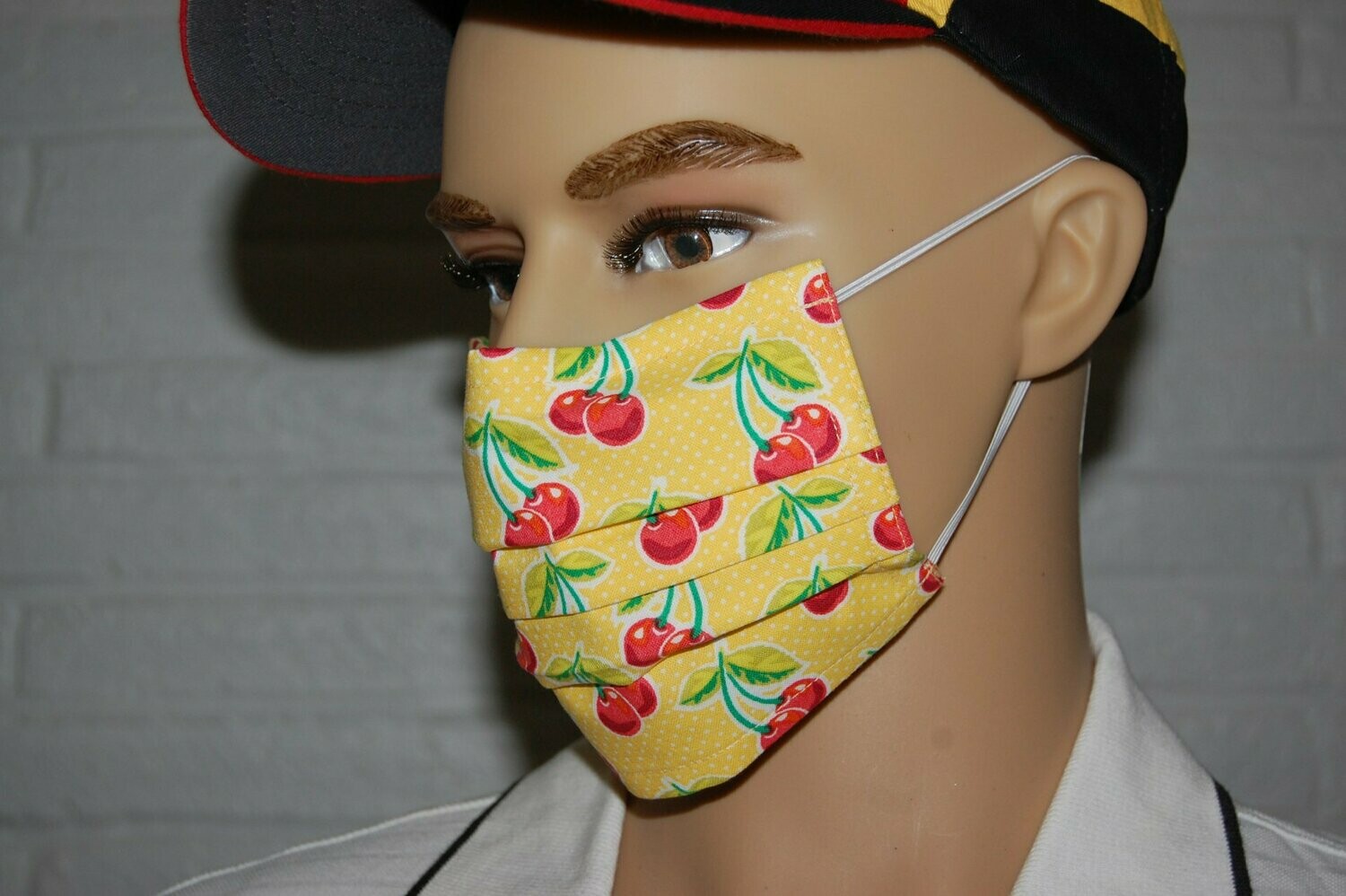 3 Layer Handcrafted - Environmentally friendly Reusable 100% Cotton Face Mask "red Cherry"