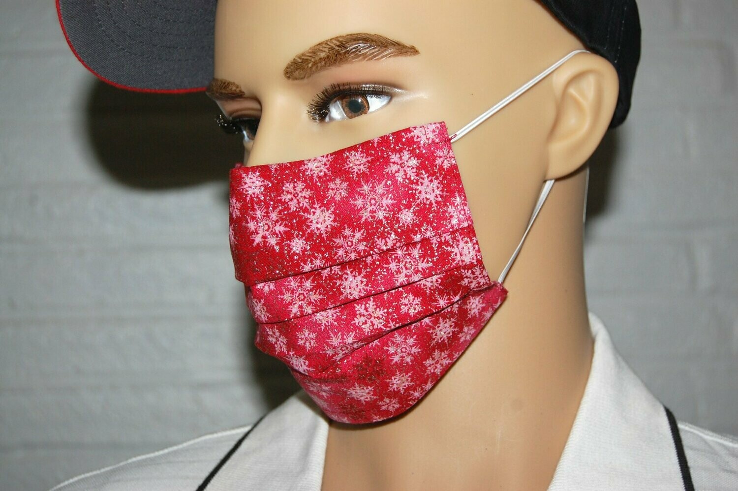 3 Layer Handcrafted - Environmentally friendly Reusable 100% Cotton Face Mask with glitter "Winter 4"