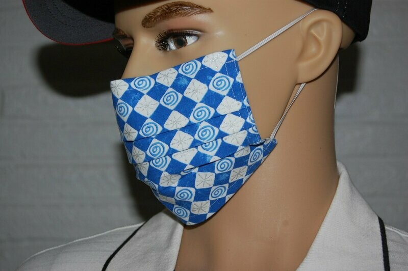 3 Layer Handcrafted - Environmentally friendly Reusable 100% Cotton Face Mask "Winter 10 with glitter"
