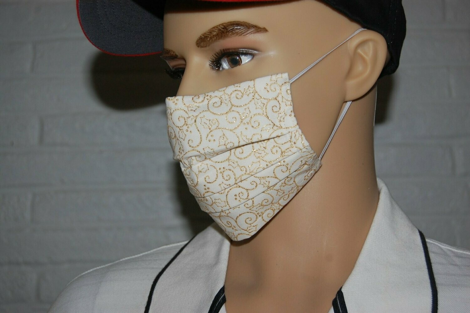 3 Layer Handcrafted - Environmentally friendly Reusable 100% Cotton Face Mask "Winter 20 with glitter"