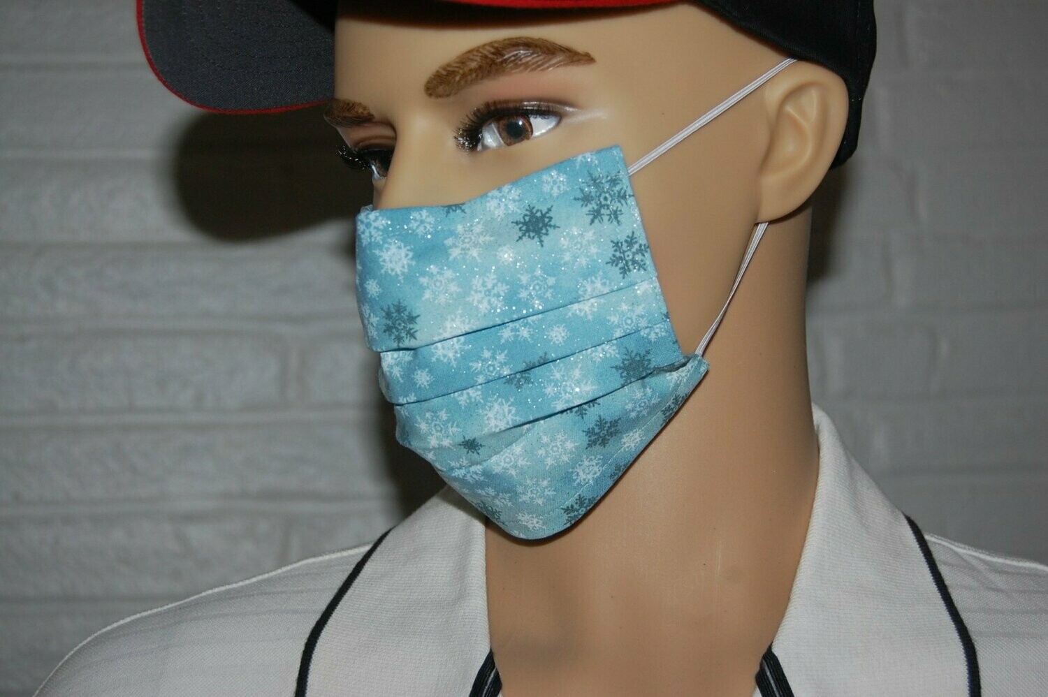 3 Layer Handcrafted - Environmentally friendly Reusable 100% Cotton Face Mask "Winter 21 with glitter"