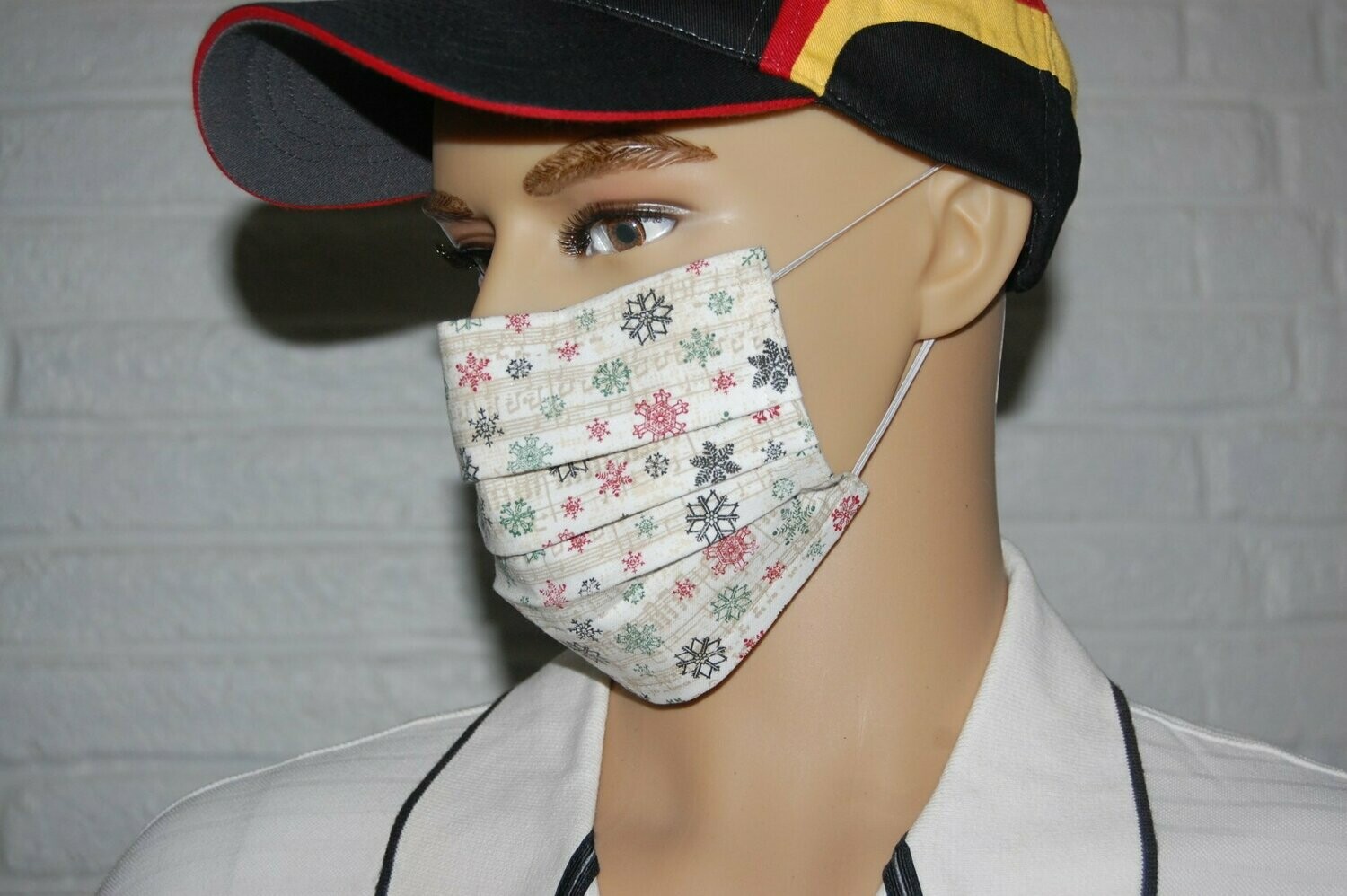 3 Layer Handcrafted - Environmentally friendly Reusable 100% Cotton Face Mask "Winter 27"