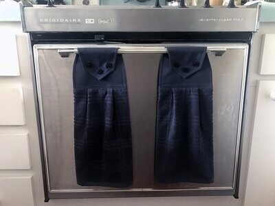 2 beautiful *dark GRAY* tie kitchen towel