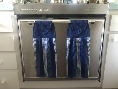 2 beautiful *BLUE deep sea PLUS* tie kitchen towel