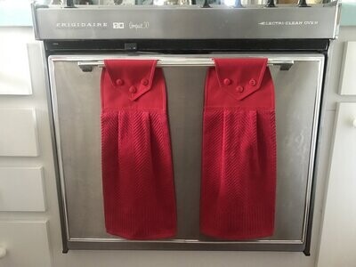2 beautiful *Cherry RED* tie kitchen towel