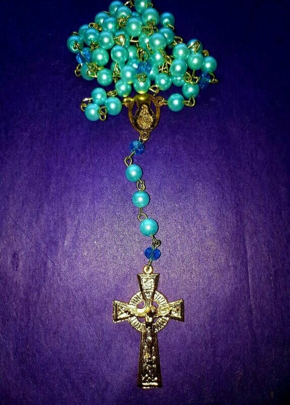 Pastel Mint Rosary - R001