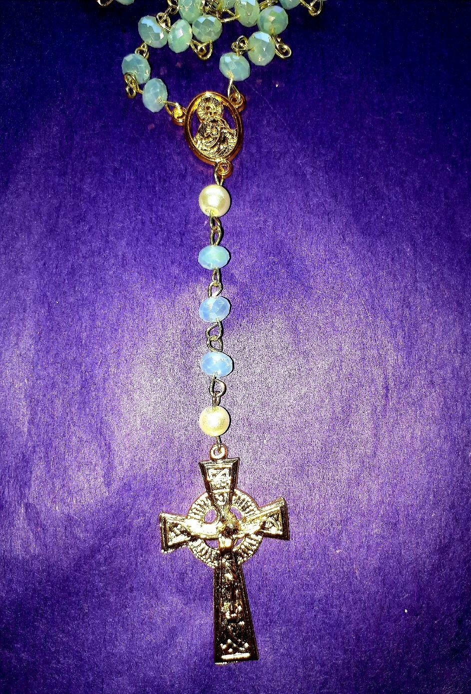Clear crystal Rosary - R002