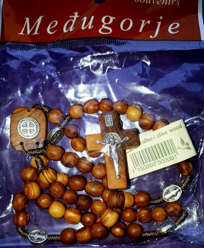 Medugorje Wooden Bead Rosary - R007
