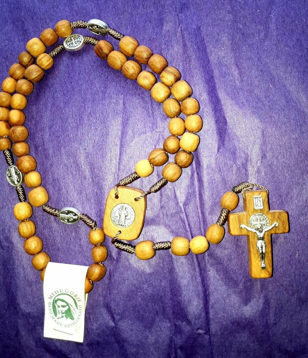 Medugorje Wooden Bead Rosary - R007