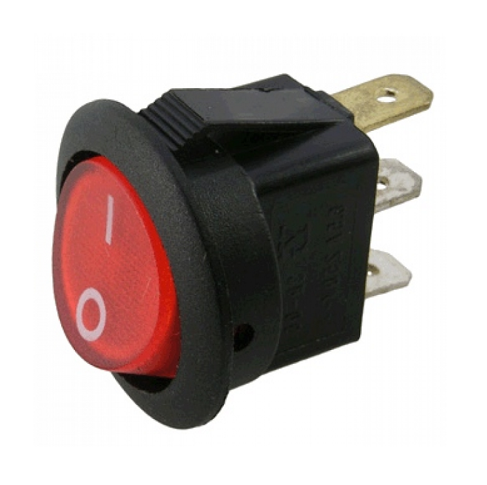 Выключатель круглый одноклавишный Ø 20/22 мм (6,5А 250В)