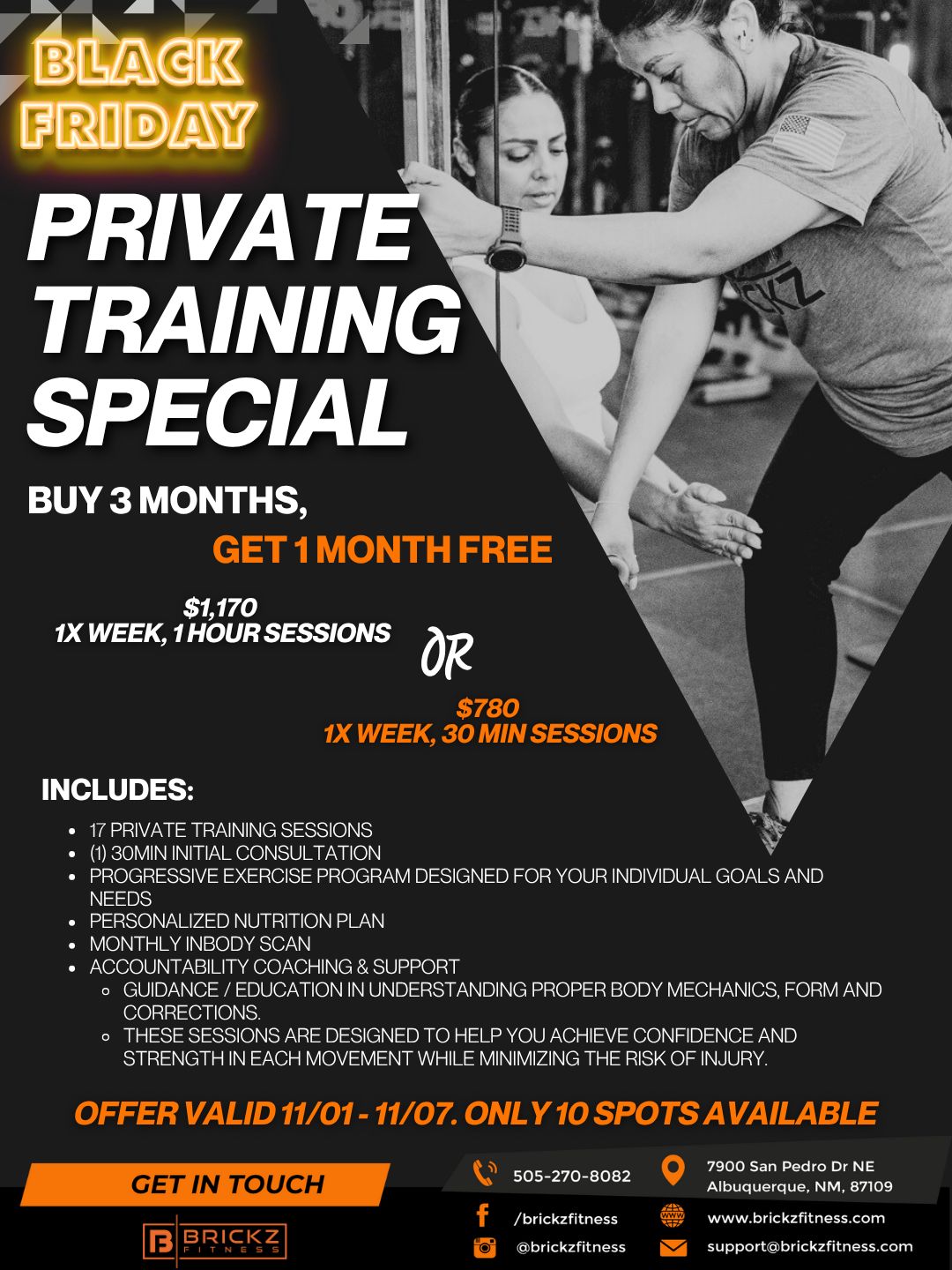 PRIVATE TRAINING - BLACK FRIDAY SPECIAL PRIVATE TRAINING - BLACK FRIDAY SPECIAL