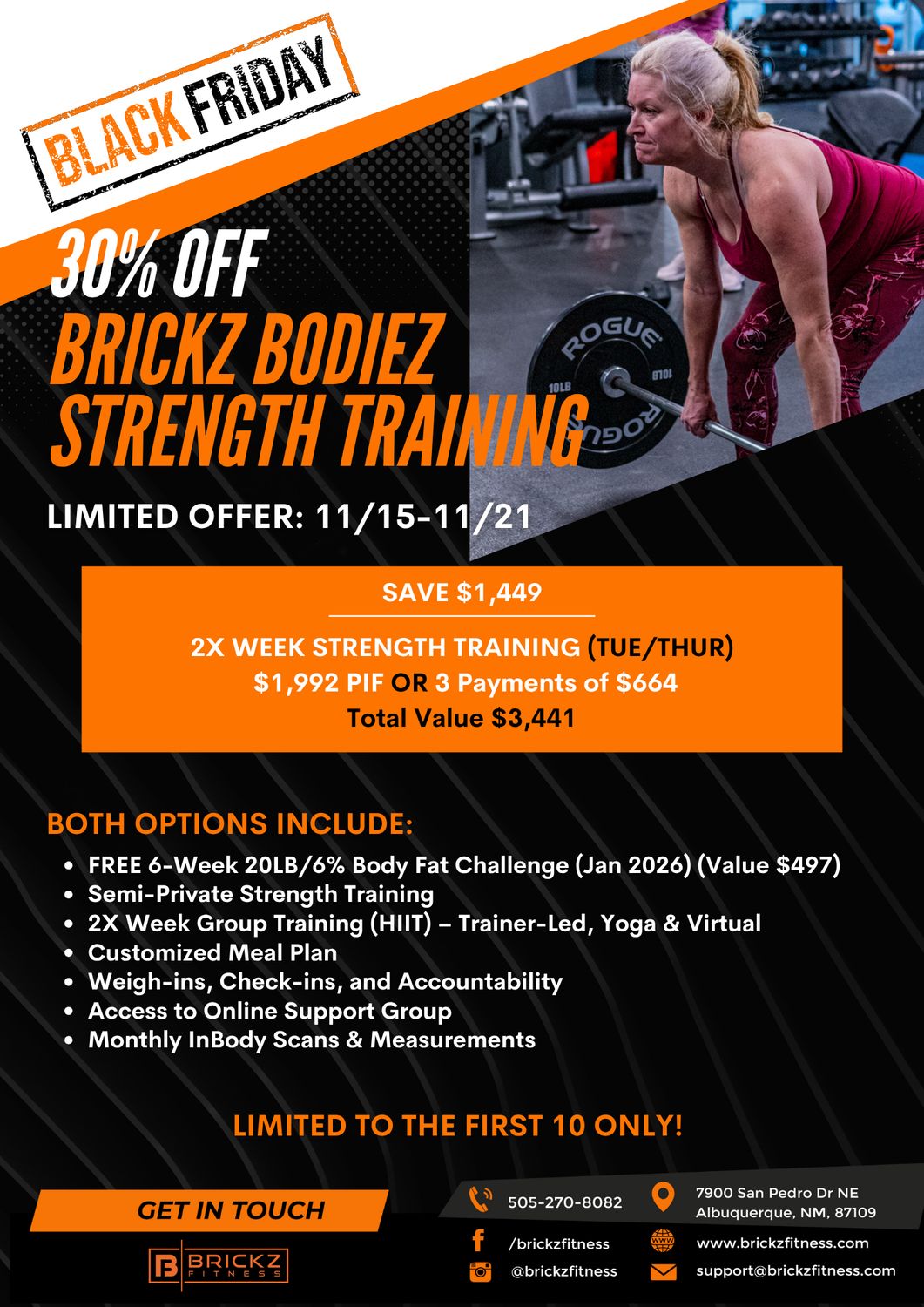 30% OFF BRICKZ BODIEZ STRENGTH TRAINING⁠ -  BLACK FRIDAY SPECIALS