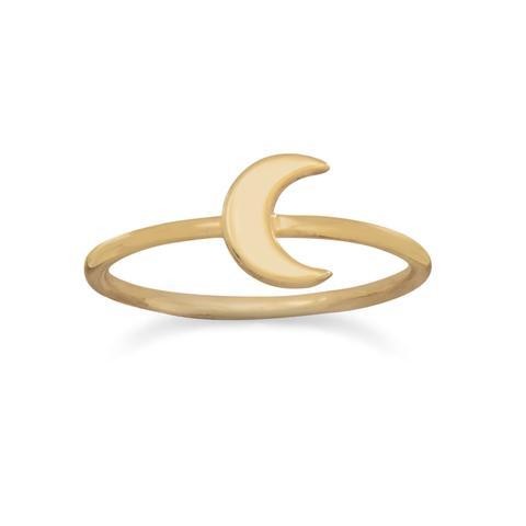 14 Karat Gold Plated Moon Ring