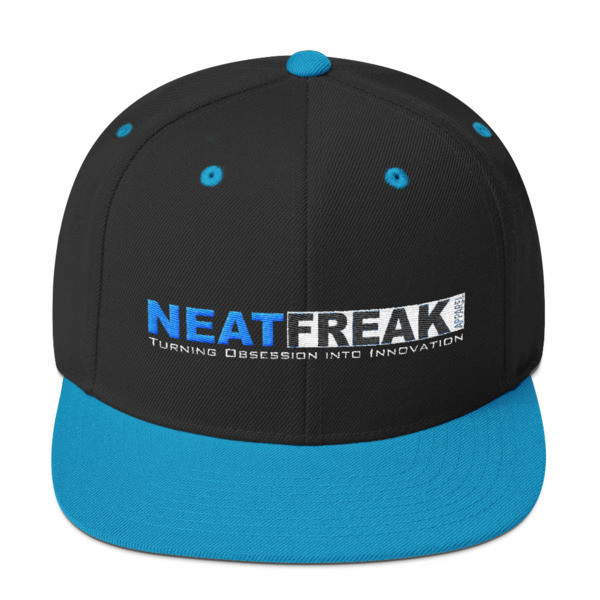 *TEAL LOGO*- 2 TONE CLASSIC FIT FLAT BRIM HAT