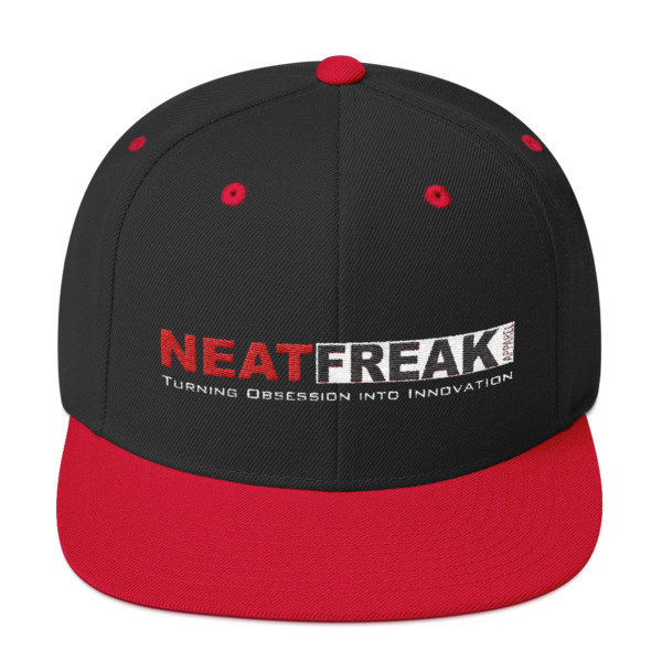 *RED LOGO*- 2 TONE CLASSIC FIT FLAT BRIM HAT [3 Color Options]