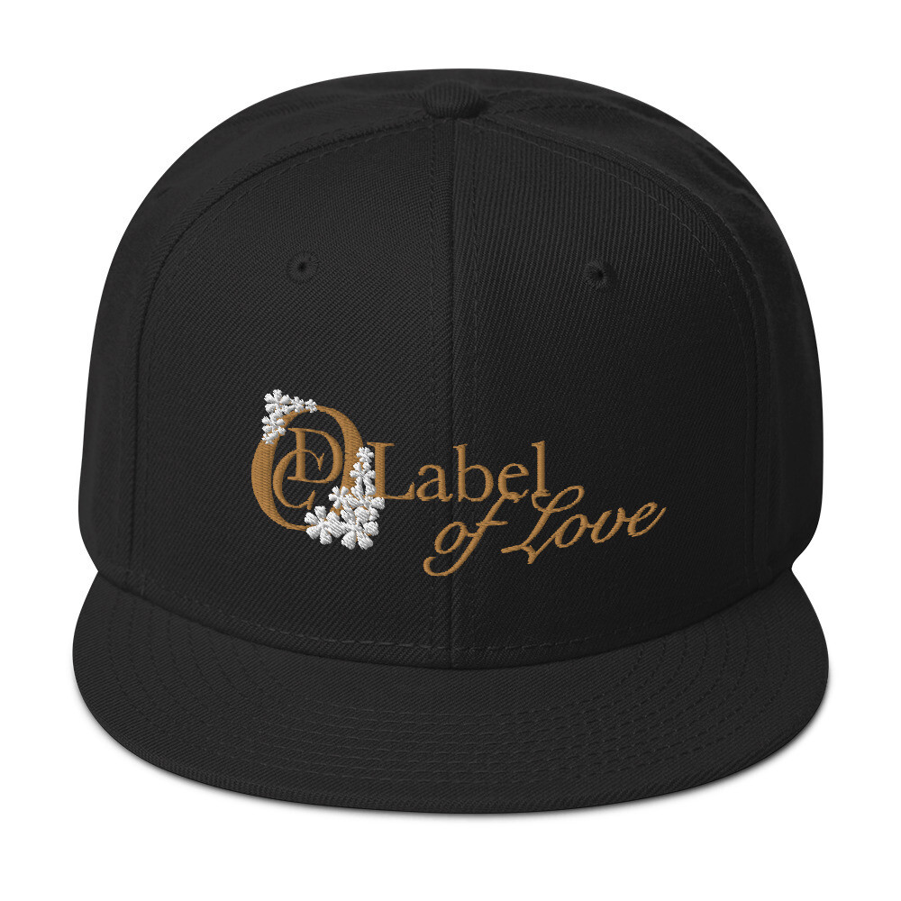 OCD Flower Logo, Label Of Love- CLASSIC FIT FLAT BRIM HAT [4 Colors], Color: Black