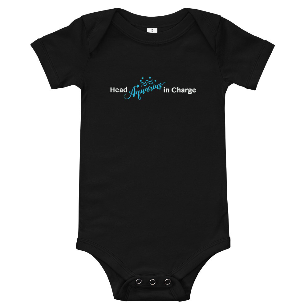 HEAD 'AQUARIUS' IN CHARGE- ONESIE, Color: Black, Size: 3-6m