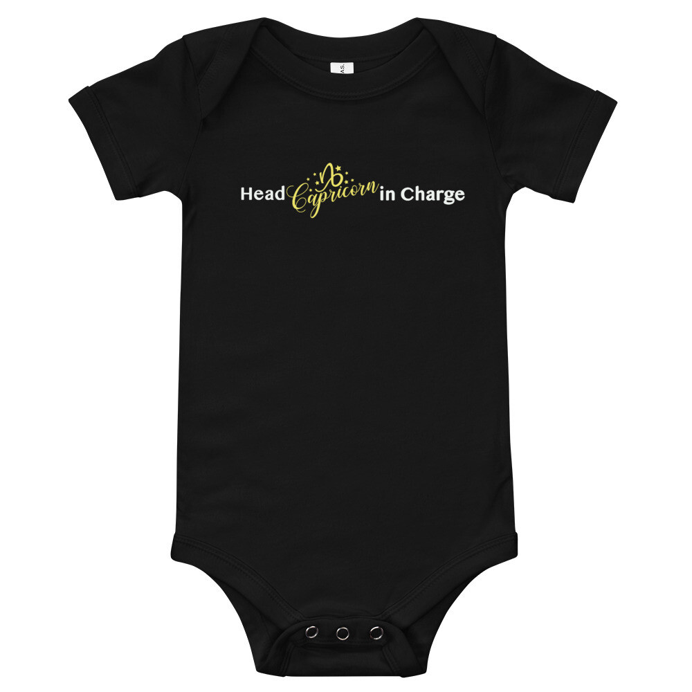 HEAD 'CAPRICORN' IN CHARGE- ONESIE, Color: Black, Size: 3-6m