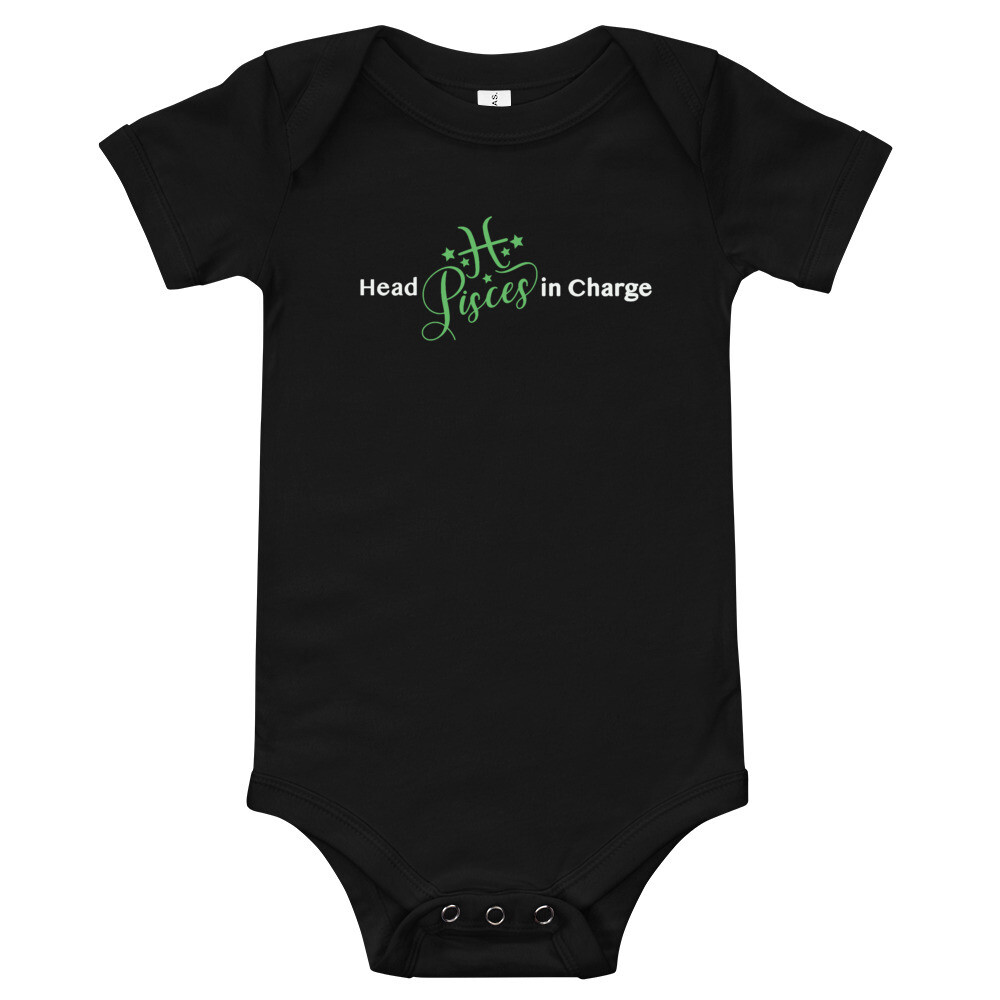 HEAD 'PISCES' IN CHARGE- ONESIE, Color: Black, Size: 3-6m