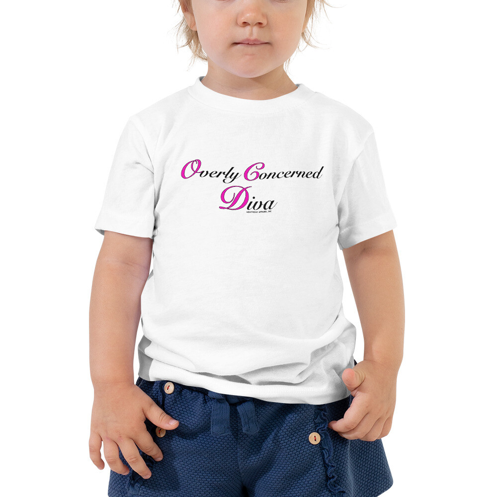 (OCD) OVERLY CONCERNED DIVA (Pnk &amp; Blk)- Toddler Tee, Color: White, Size: 2T