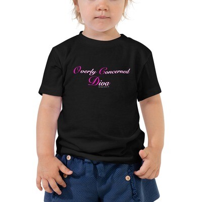 (OCD) OVERLY CONCERNED DIVA (Pnk & Wht) - Toddler Tee